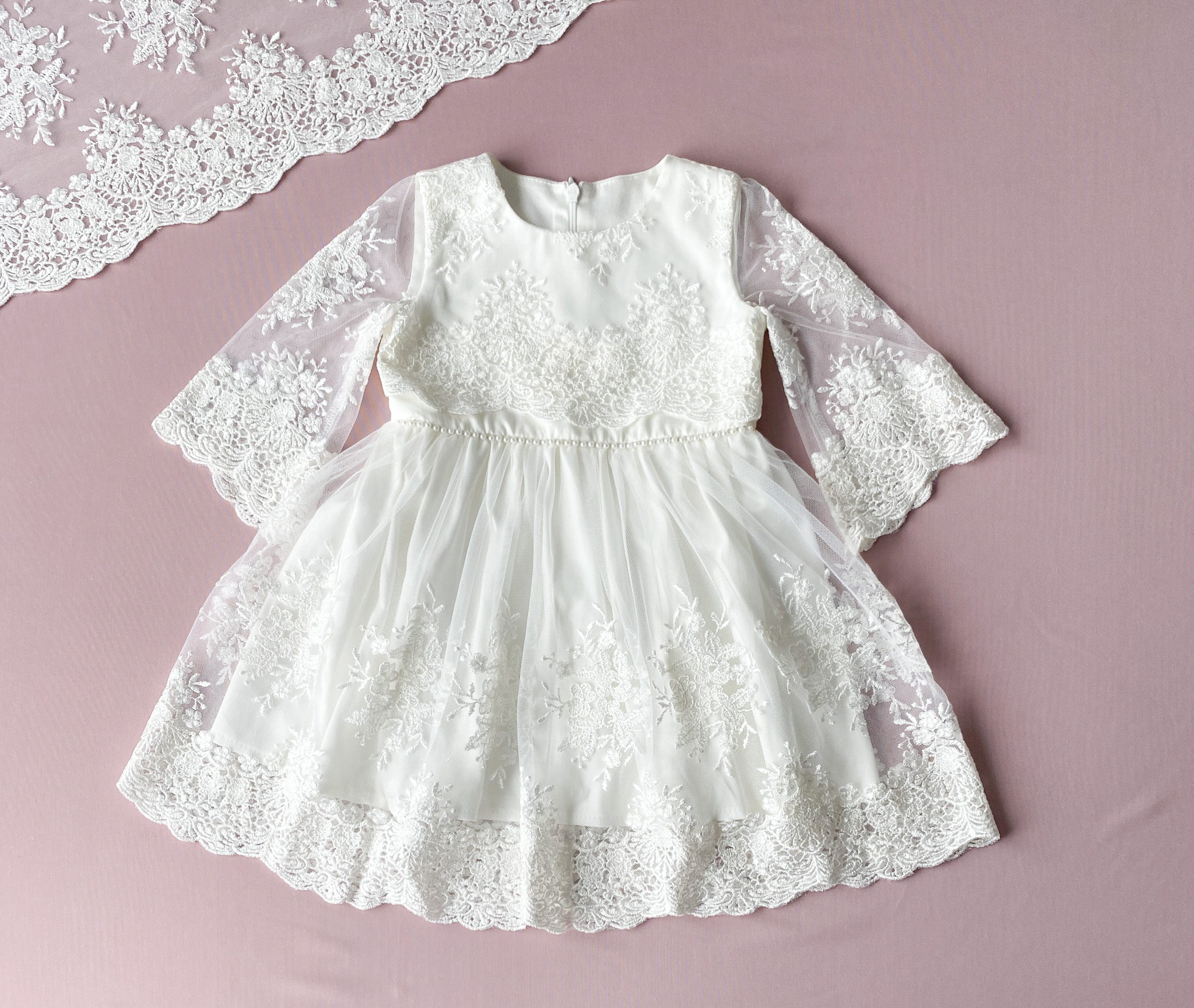 Girl Baptism Dresses Baby Girl Party Dress White Baptism Girl Dress main image 1